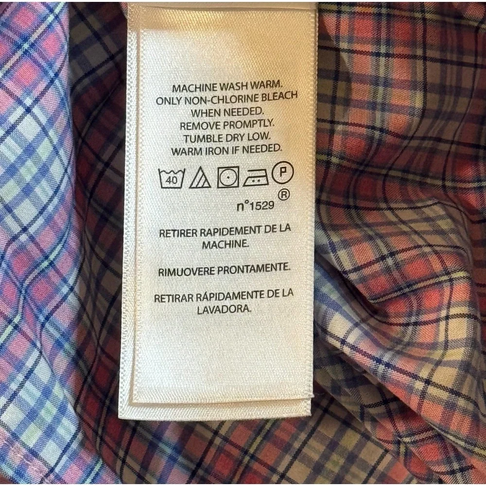 Polo Ralph Lauren Pink Plaid Stretch Casual Long Sleeve‎ Button Up Shirt Men's L